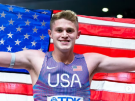 Cooper Lutkenhaus at 17 takes world championship gold in the 800 metre event